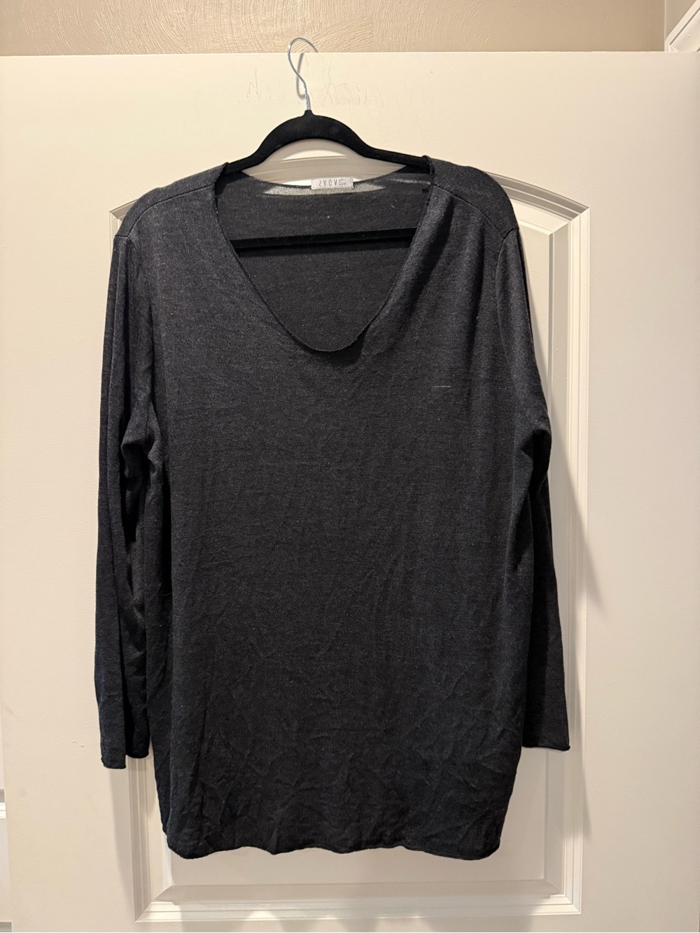 IRO Deep V-Neck Long Sleeve Sweater in Black